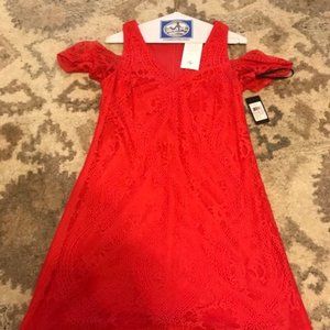 Red lace dress